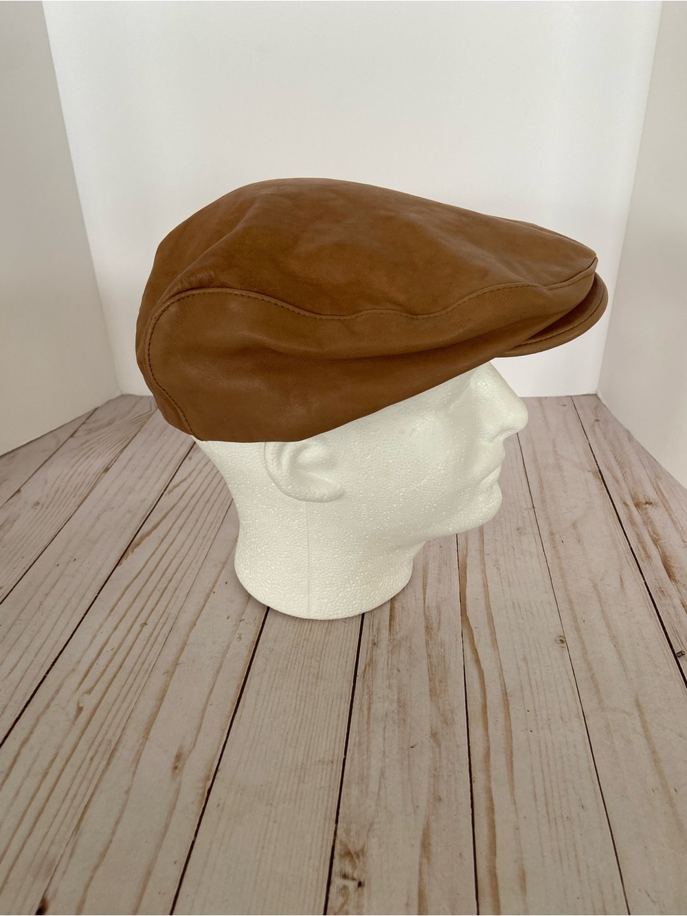 Wilsons Leather Men's Tan Brown Leather Driving Cap